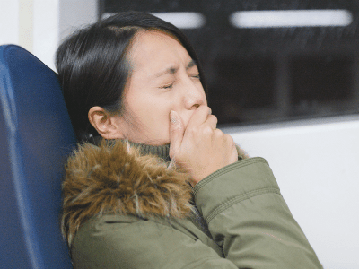 Woman experiencing emetophobia
